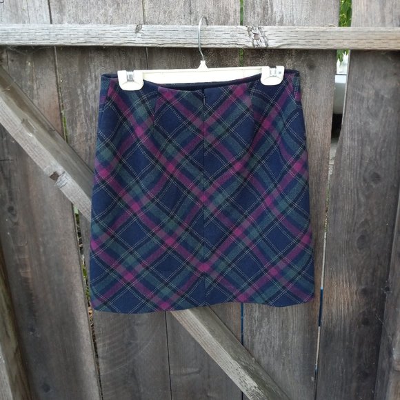 Tartan Plaid Wool Skirt Preppy Dark Academia Grunge Old Money Clueless 6P - Picture 4 of 12